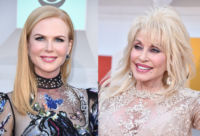 Nicole Kidman y Dolly Parton, duelo de botox en los premios del country