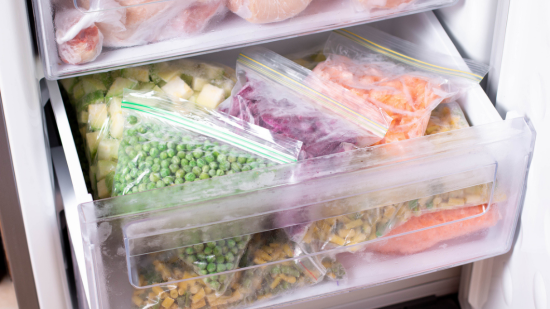 Alimentos en el congelador