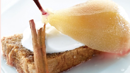 Pastel de soja y pera