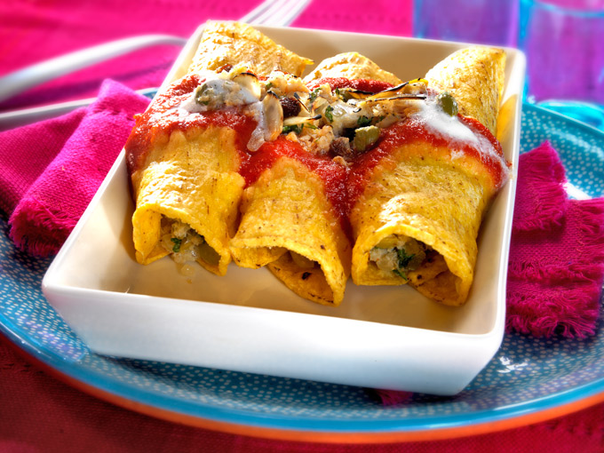 enchiladas de cangrejo