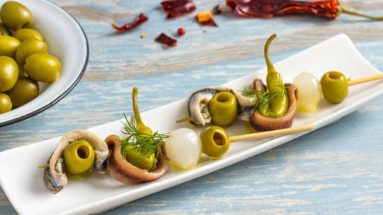 brocheta anchoas y boquerones
