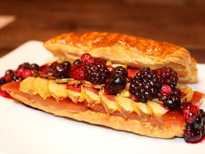 hojaldre de manzana asada y membrillo