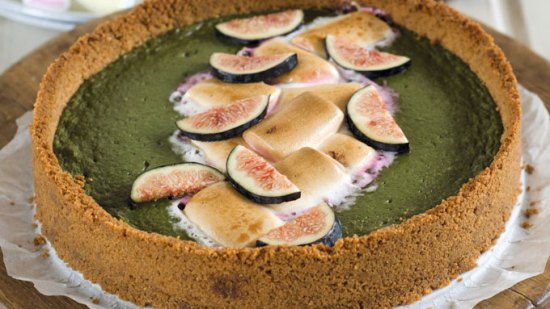 Cheesecake de té matcha