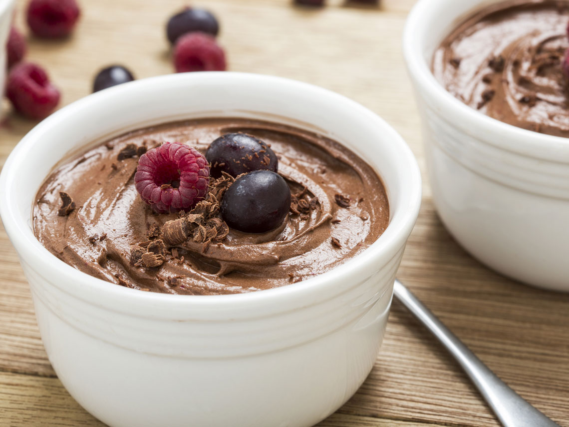 Mousse de chocolate baja en calorías