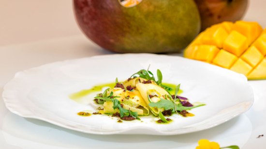 Raviolis de mango