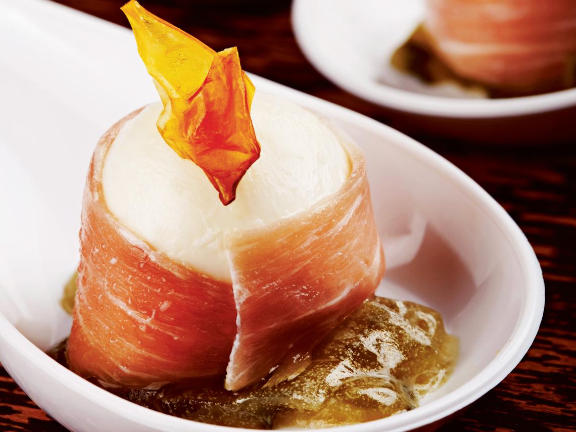 Rollitos de mozzarella con mermelada de higos