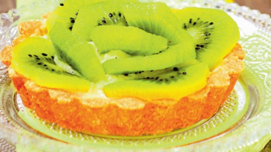 Montado de crema y kiwi