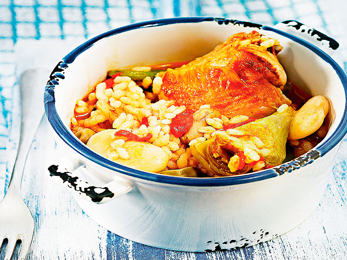 Arroz caldoso con conejo