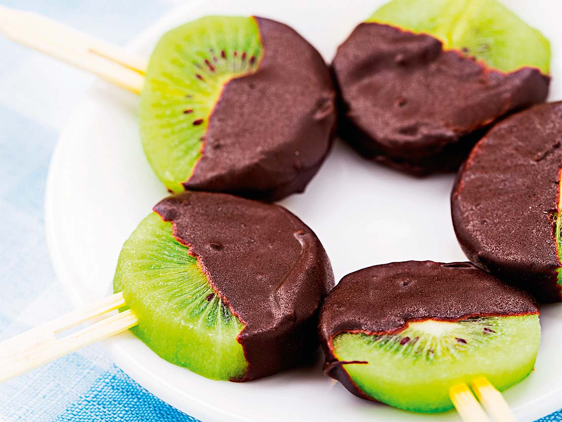 Piruletas de kiwi