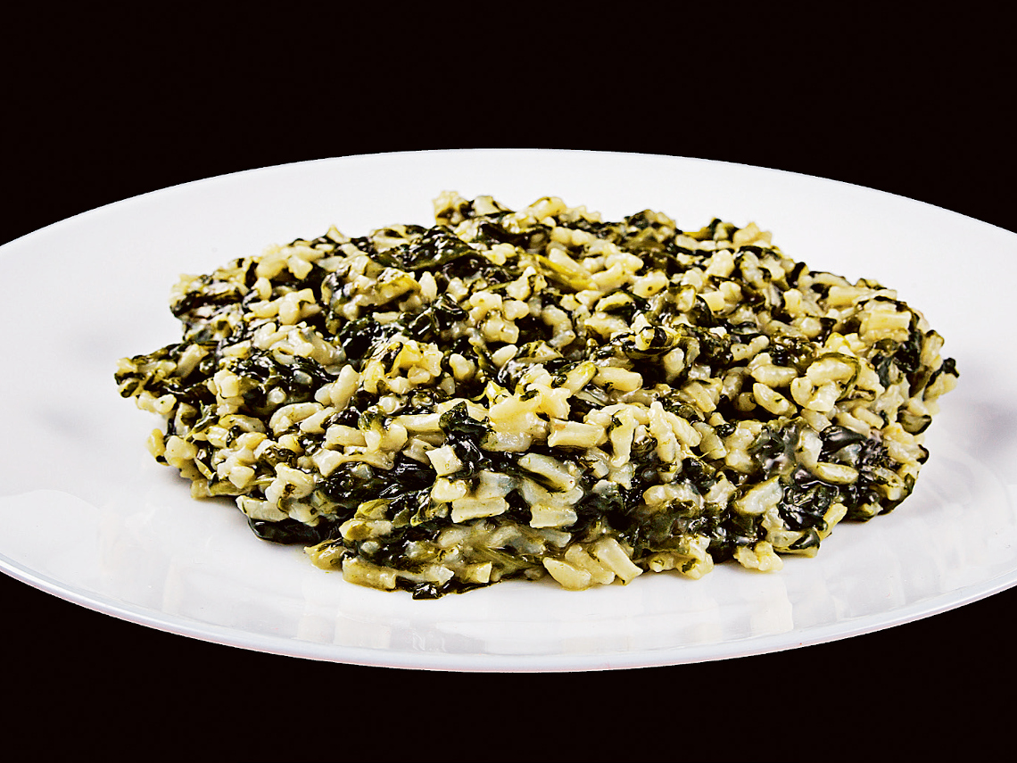 Arroz meloso con espinacas
