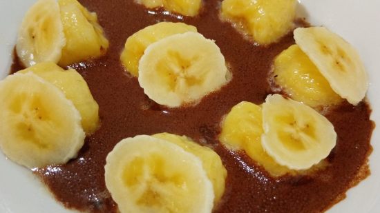 Ñoquis de plátano y chocolate