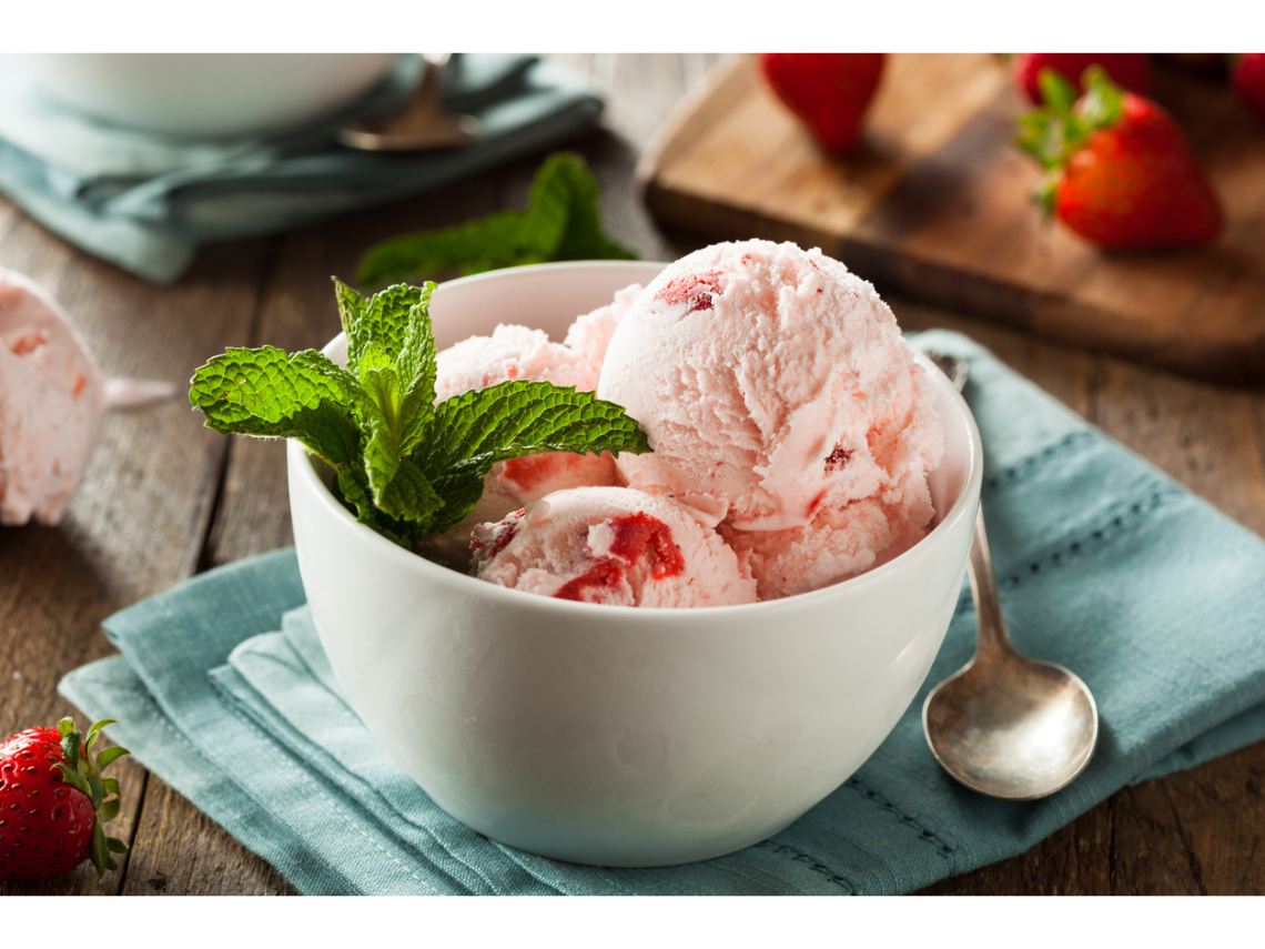 Helado de fresa y yogur