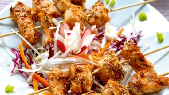Brochetas de pollo