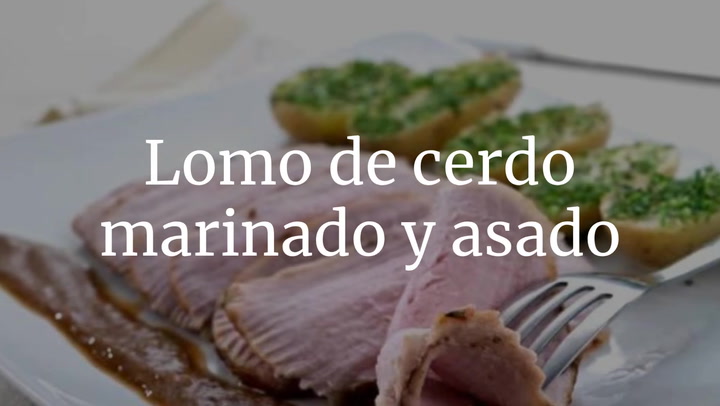 Lomo de cerdo marinado y asado