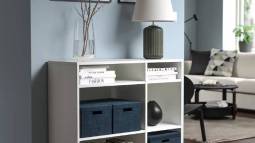 Caja de terciopelo azul de Ikea