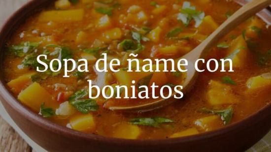 Sopa De Ñame Con Boniatos