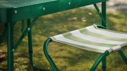 Conjunto mesa plegable verde de Ikea