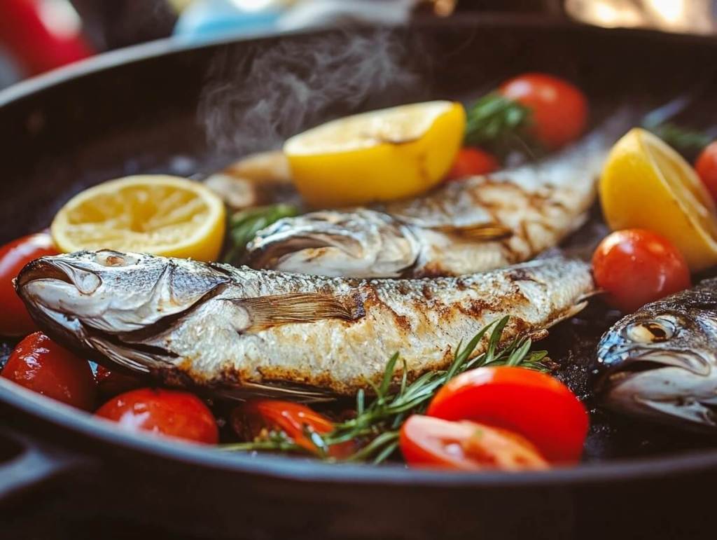 Pescado a la plancha en una sartén -  Rubén García