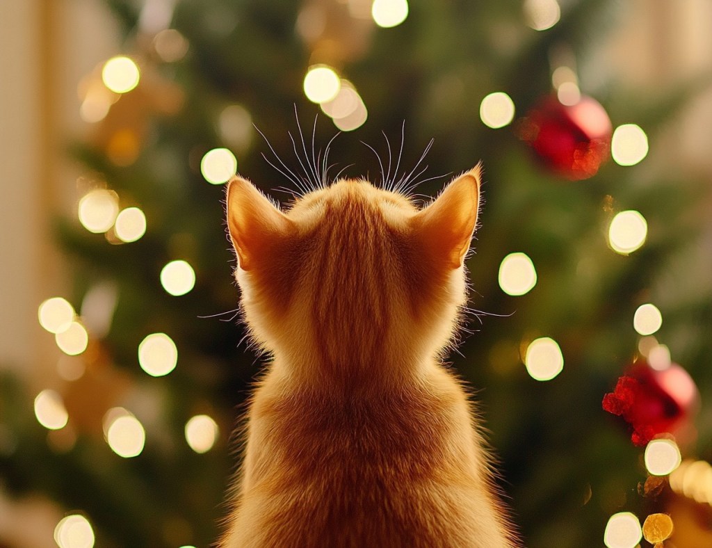 Gato observando árbol de Navidad - Imagen: Blanca Campos