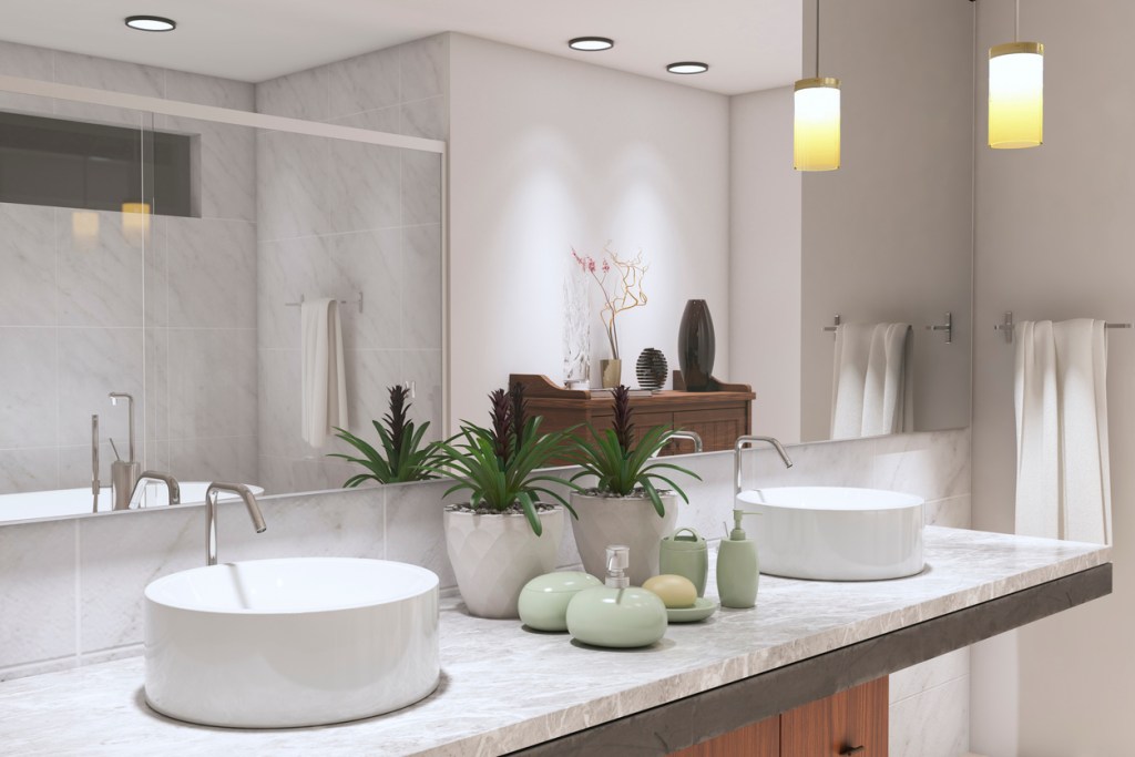 Baño decorado con plantas - Imagen: iStock