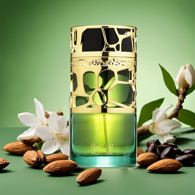 perfume-arabe-avainillado-qimmah-lattafa-otono-almendra